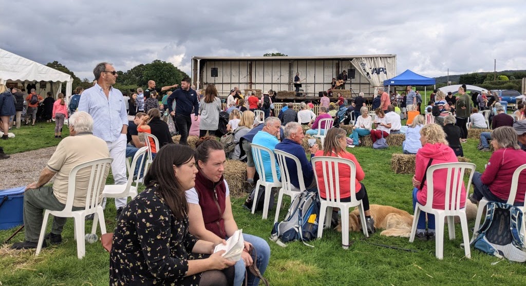 crowds relaxing at food festival